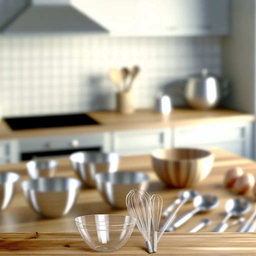 Clean organized baking workspace
