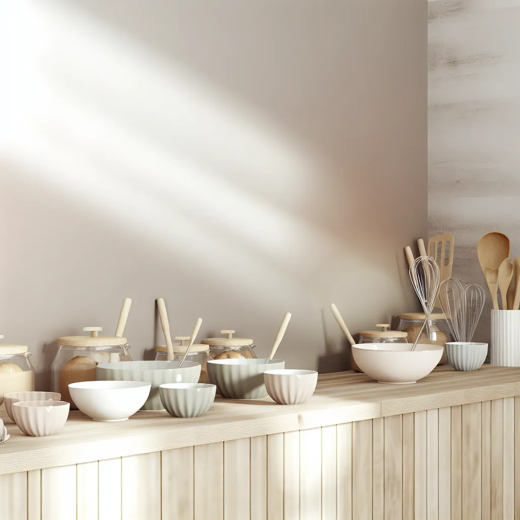 Cozy baking kitchen with organized tools